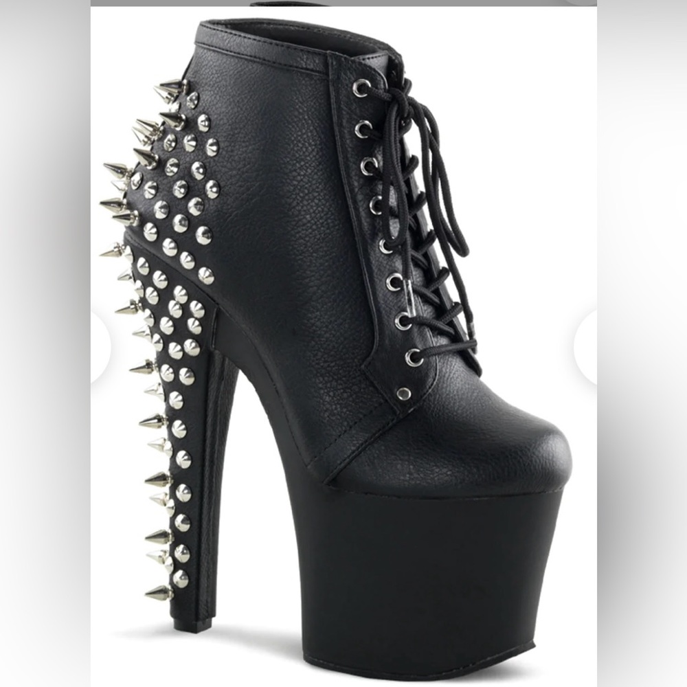 Brand new black ankle boot heels with spikes size 7